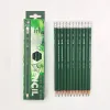 Wooden HB pencils, lead-free and toxic hexagonal pencils with erasers, blue, green and orange, high appearance level, foreign trade supply display box details Picture